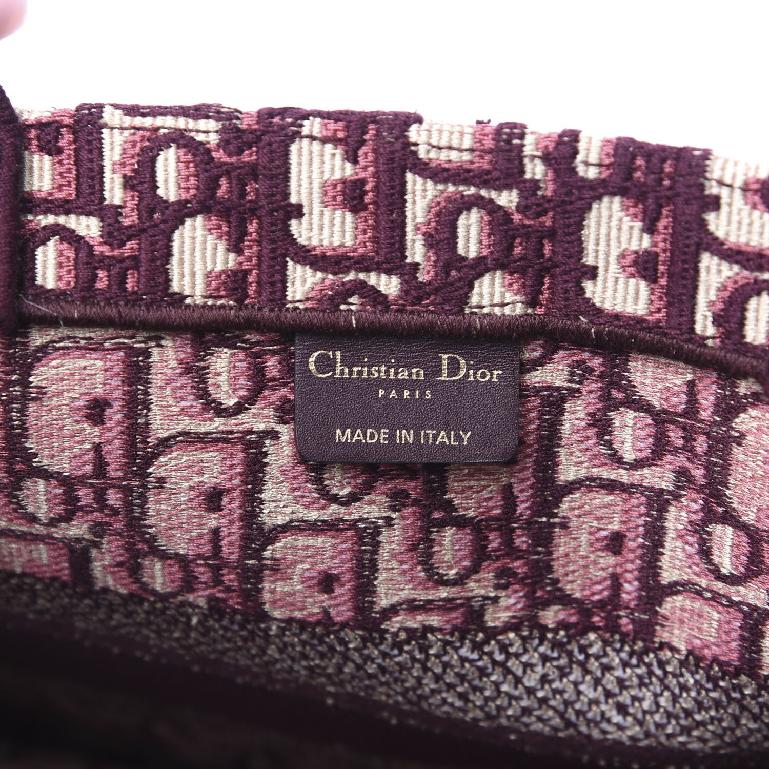 Christian Dior Oblique Medium Book Tote Burgundy Multicolor 9 of 10