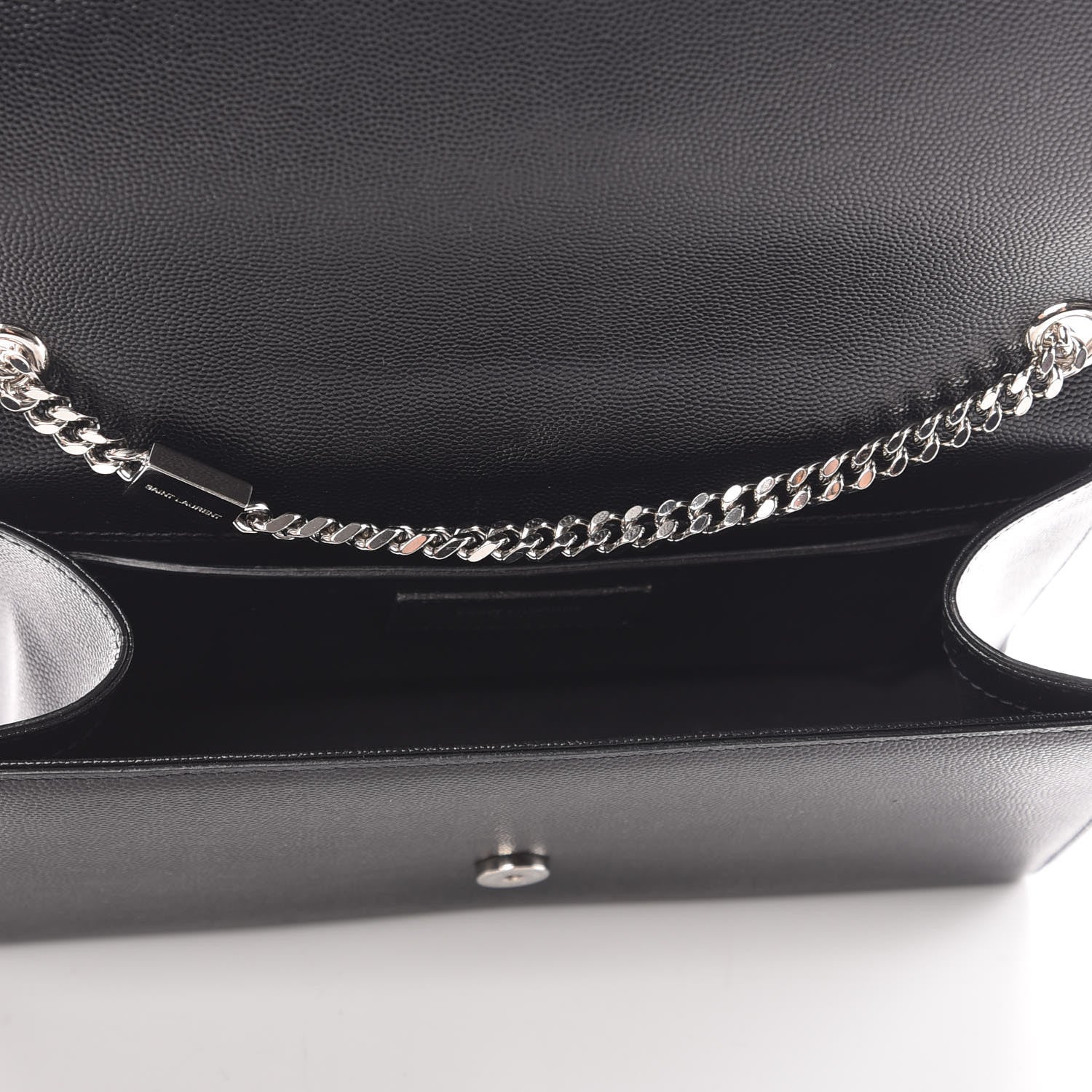Saint Laurent Grain De Poudre Medium Classic Monogram Kate Satchel Black 5 of 10