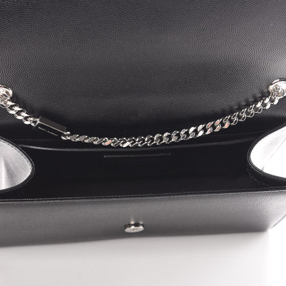 Saint Laurent Grain De Poudre Medium Classic Monogram Kate Satchel Black 5 of 10