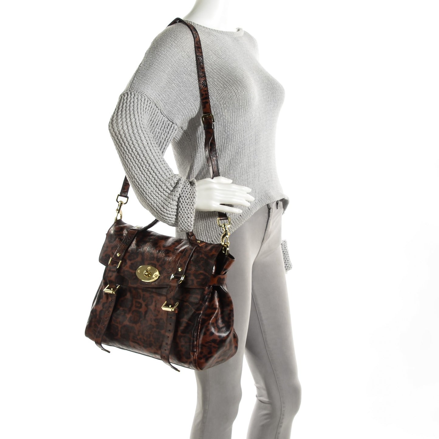 Shiny Leopard Oversized Alexa Dark Oak
