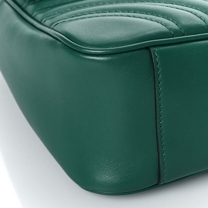 Gucci Calfskin Matelasse Small GG Marmont Shoulder Bag Emerald Green 9 of 10