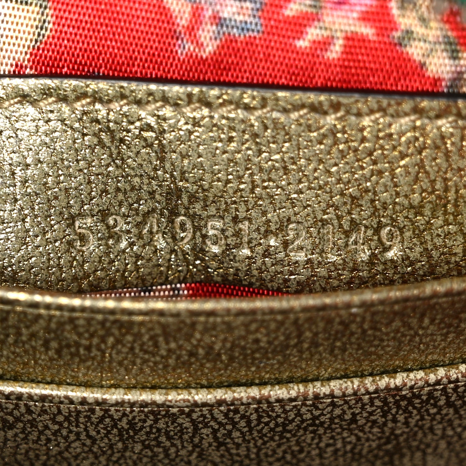 Gucci Laminated Nappa Trapuntata Mini Zumi Dome Shoulder Bag Rosso Jasmine Green Rame 7 of 10