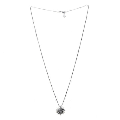 Tiffany DAVID YURMAN Sterling Silver Diamond 16mm Small Starburst Pendant Necklace 3 of 6