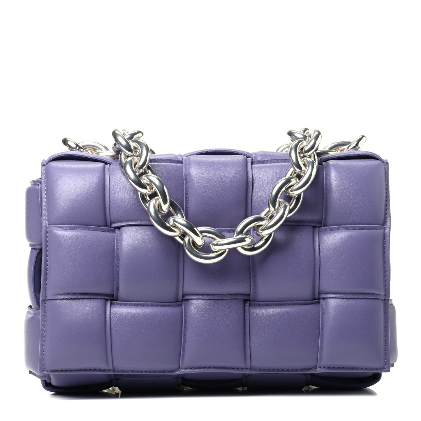 Lambskin Maxi Intreccio Padded Chain Cassette Crossbody Bag Lavender