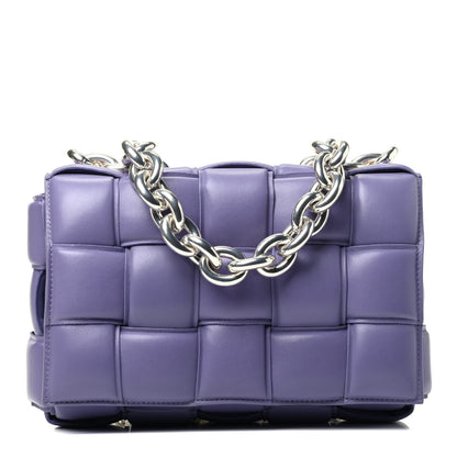 Bottega Veneta Lambskin Maxi Intreccio Padded Chain Cassette Crossbody Bag Lavender 1 of 12