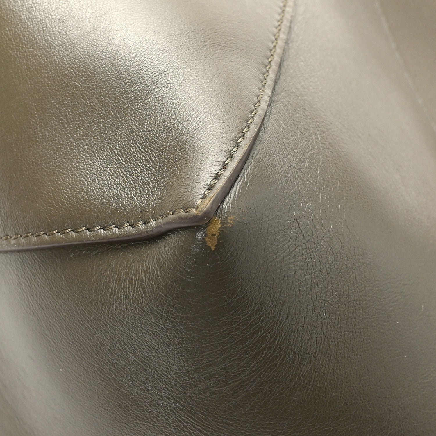Loewe Shiny Calfskin Medium Puzzle Fold Tote Dark Khaki Green 8 of 12