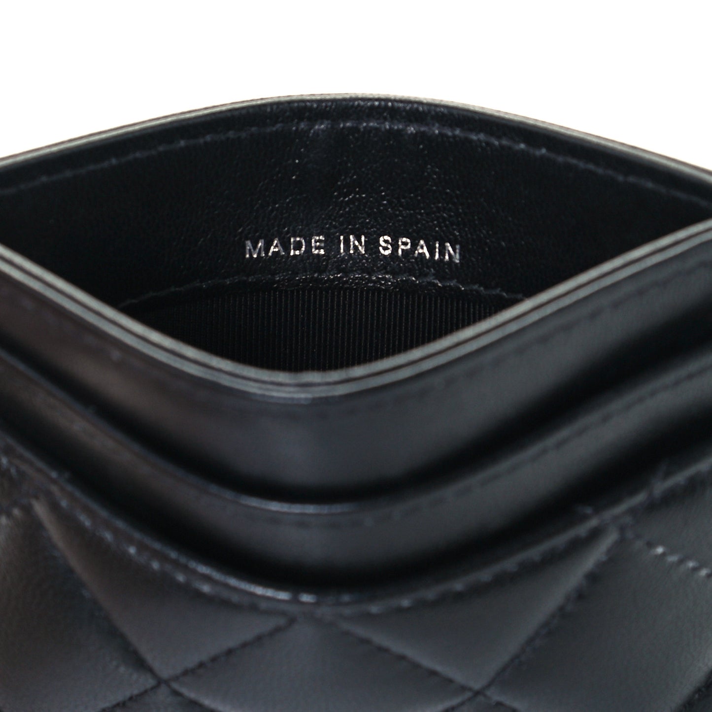 Lambskin Quilted Card Holder So Black