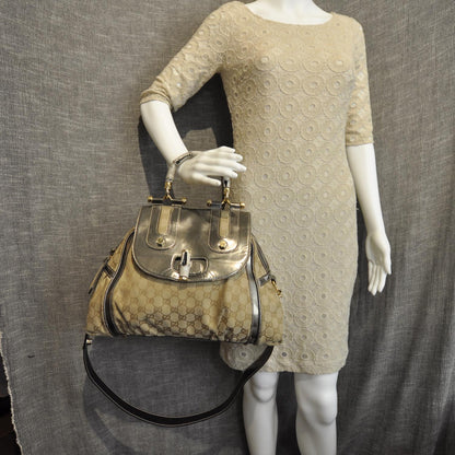 Gucci Monogram Pop Bamboo Top Handle Tote 2 of 9