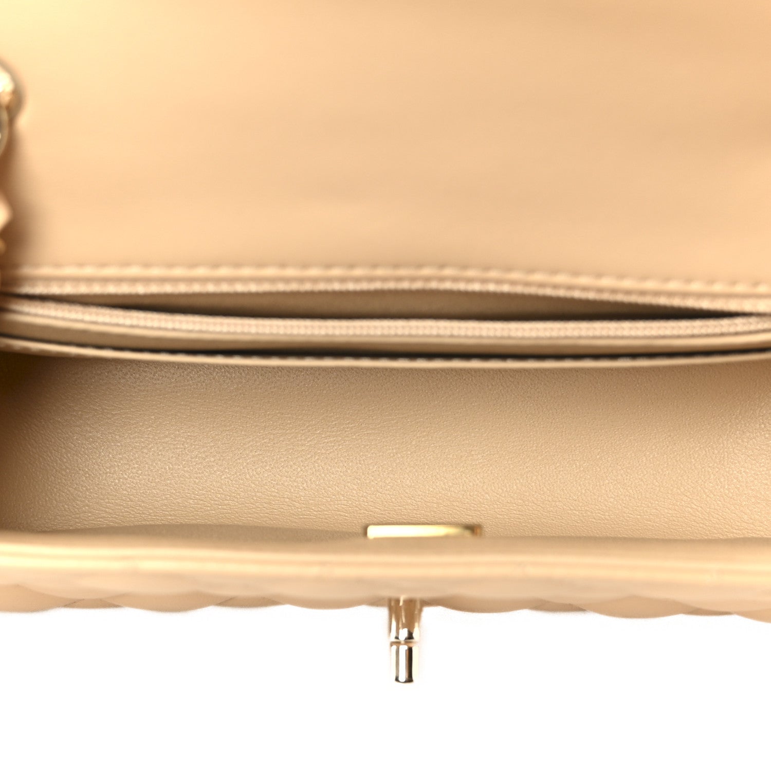 Chanel Lambskin Quilted Mini Rectangular Flap Beige 5 of 12