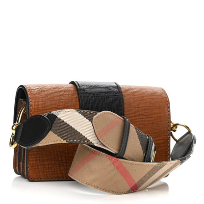 Burberry Grainy Calfskin Bridle Small Madison Buckle Bag Tan Black 3 of 8