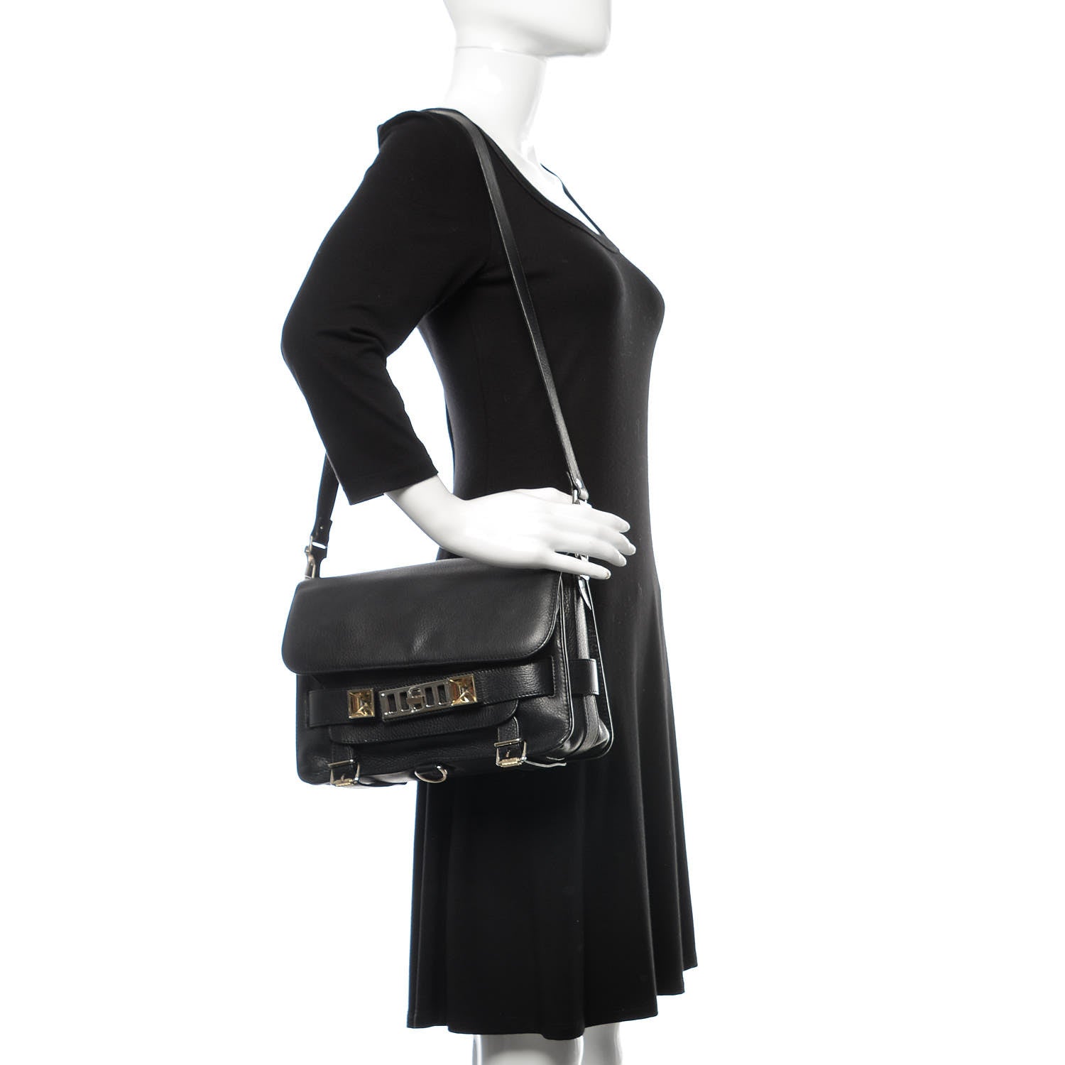 Proenza Schouler Pebbled Calfskin PS11 Classic Shoulder Bag Black 2 of 8
