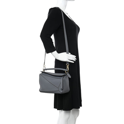 Loewe Calfskin Small Puzzle Bag Gunmetal 3 of 10