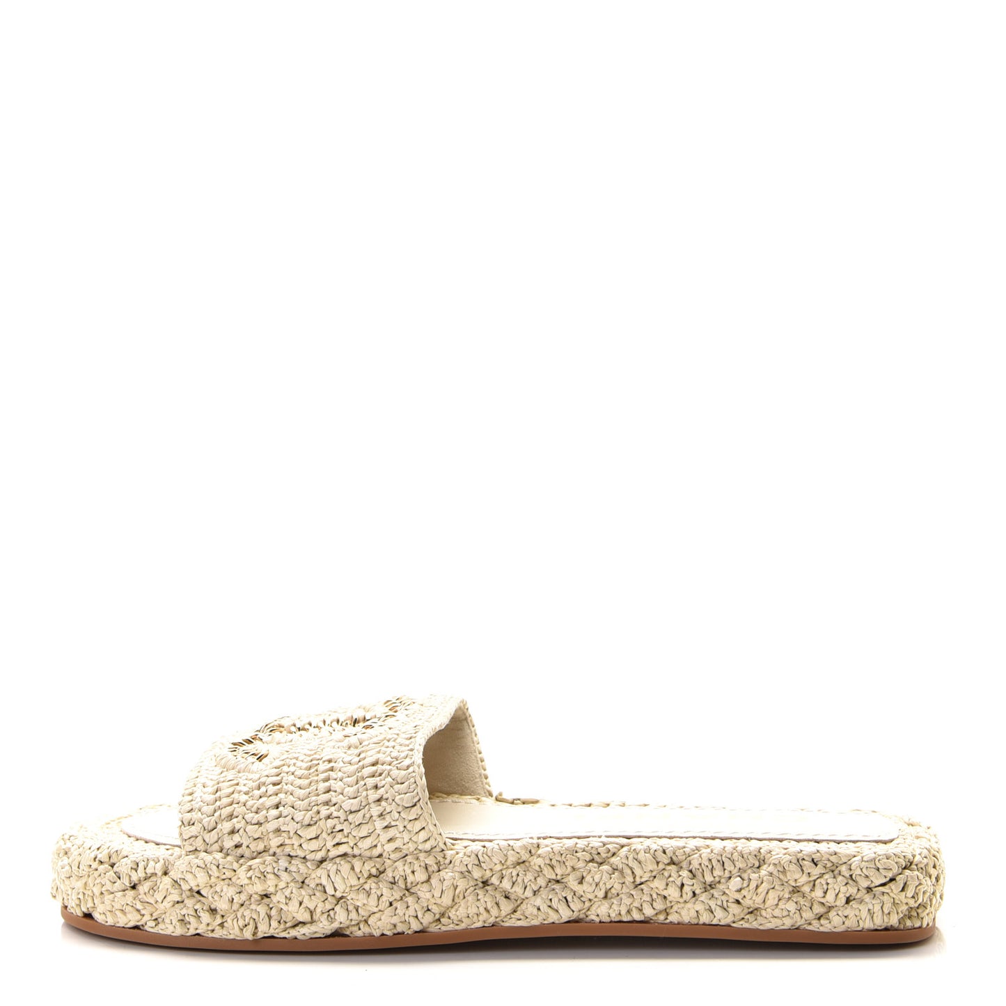 Raffia CC Espadrille Slip On Sandals 37 Beige