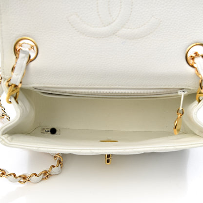 Chanel Caviar Quilted Mini Square Flap White 5 of 13
