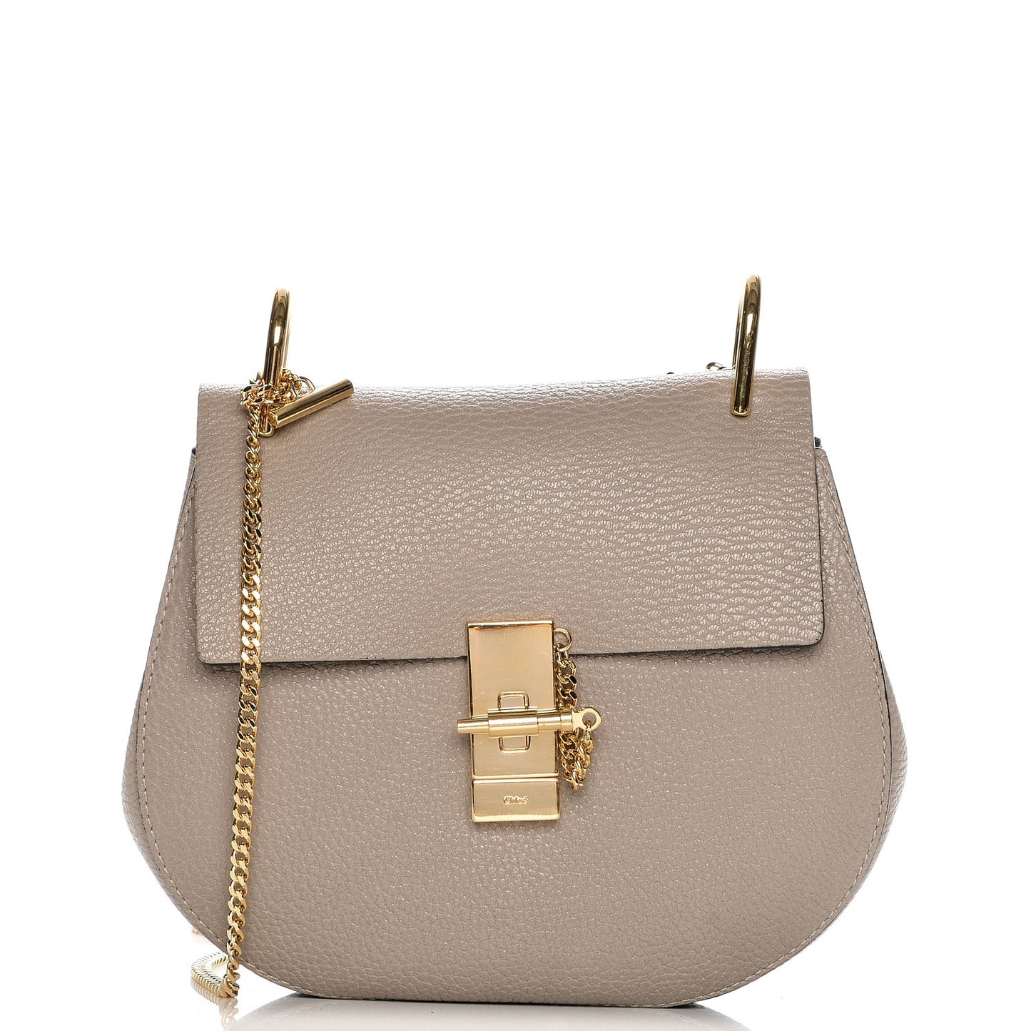 Grained Lambskin Drew Shoulder Bag Motty Grey