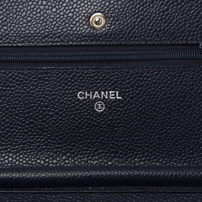 Chanel Caviar Quilted Wallet On Chain WOC Blue 6 of 12