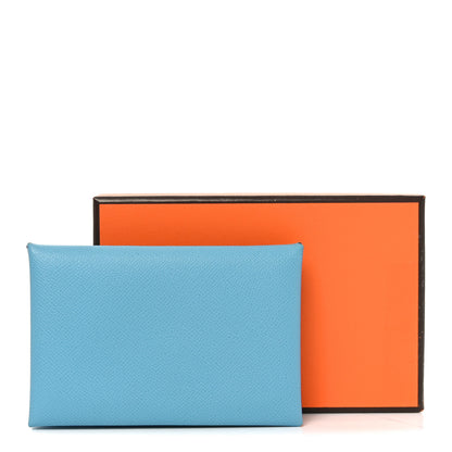 Hermes Epsom Calvi Card Case Celeste 8 of 8