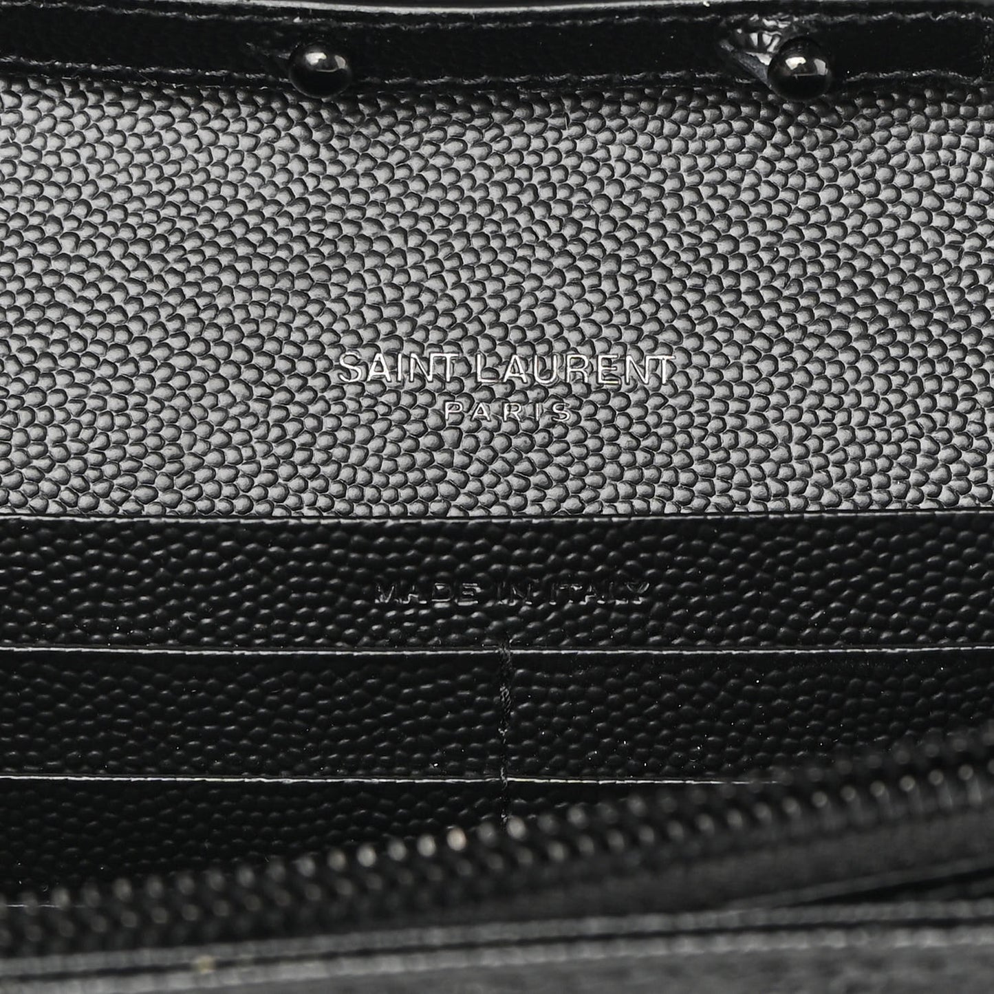Grain De Poudre Matelasse Chevron Monogram Chain Wallet Black