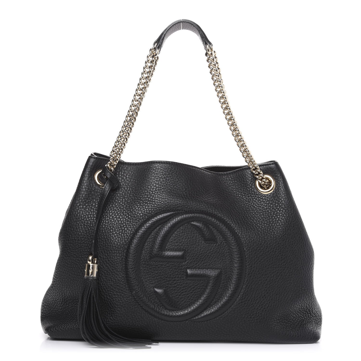 Gucci Pebbled Calfskin Medium Soho Chain Shoulder Bag Black 1 of 11
