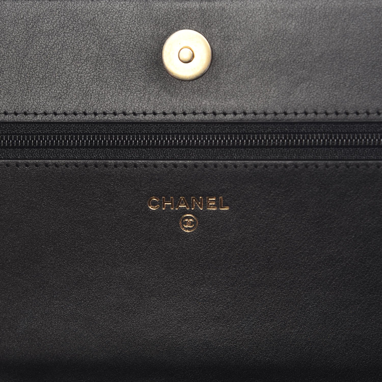 Chanel Caviar Chevron Quilted Boy Wallet On Chain WOC Black 6 of 11