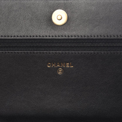 Chanel Caviar Chevron Quilted Boy Wallet On Chain WOC Black 6 of 11