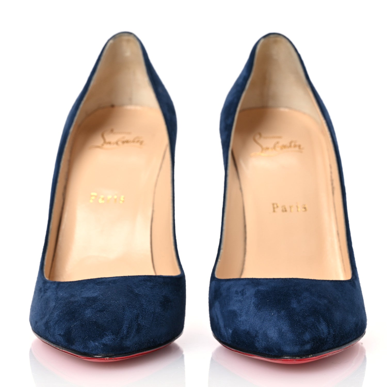 Christian Louboutin Veau Velours Eloise 100 Pumps 38.5 Marine 2 of 14