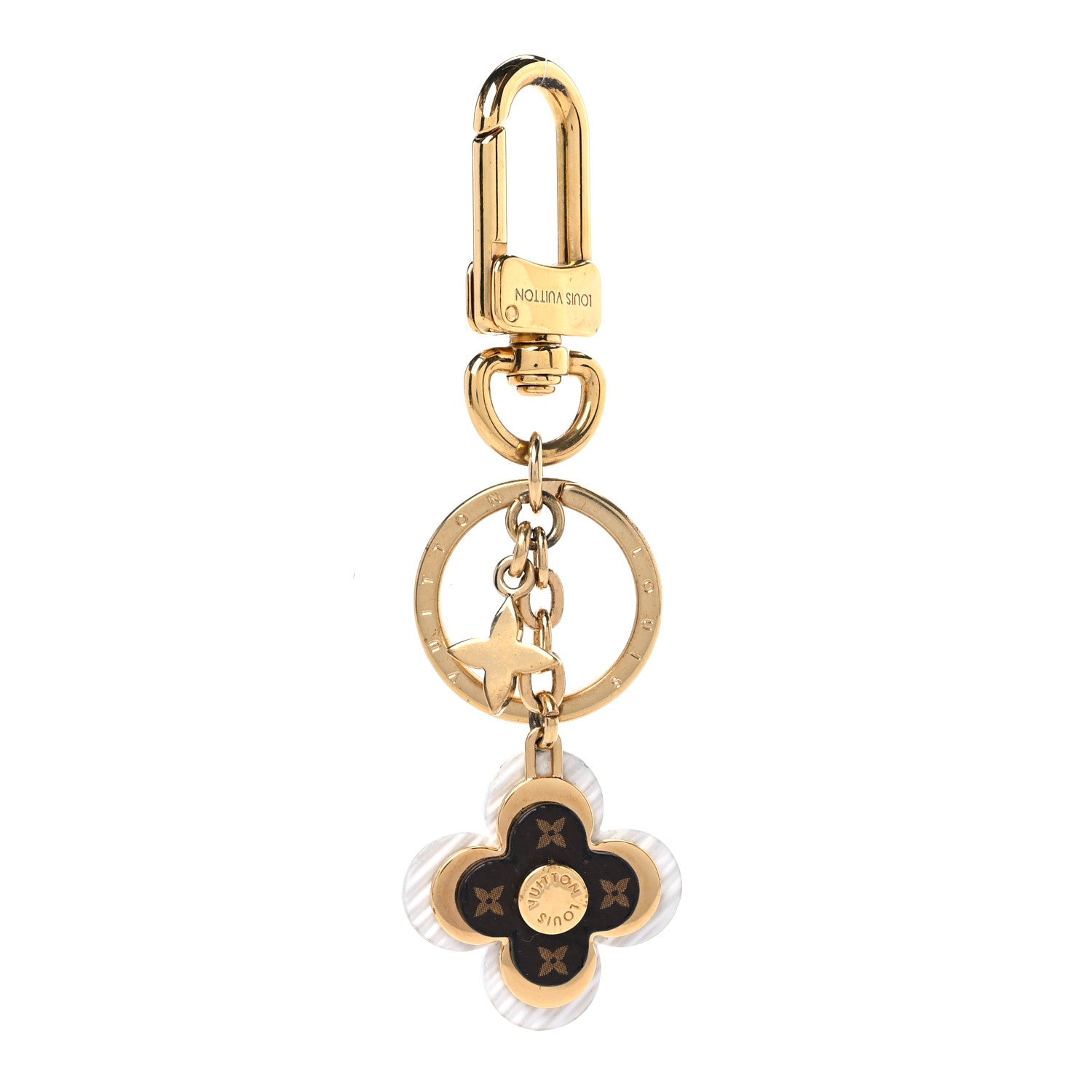Louis Vuitton Monogram Epi Blooming Flowers Bag Charm Key Holder White 1 of 4