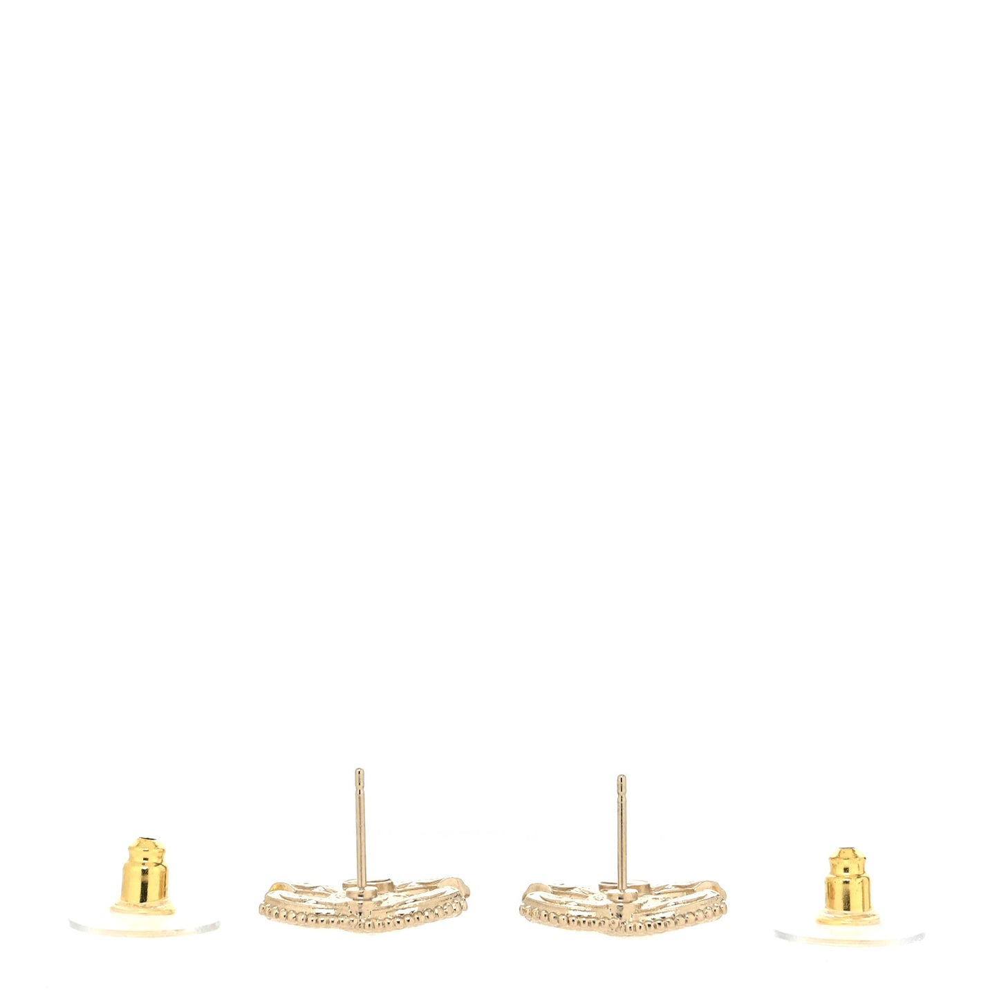 Metal Textured CC Earrings Gold