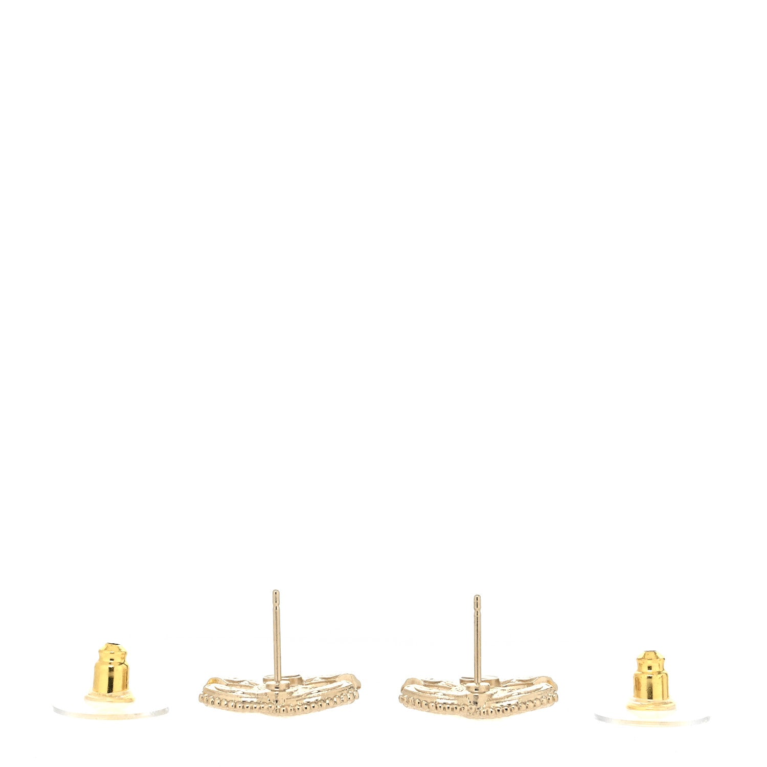 Chanel Metal Textured CC Earrings Gold 3 of 4