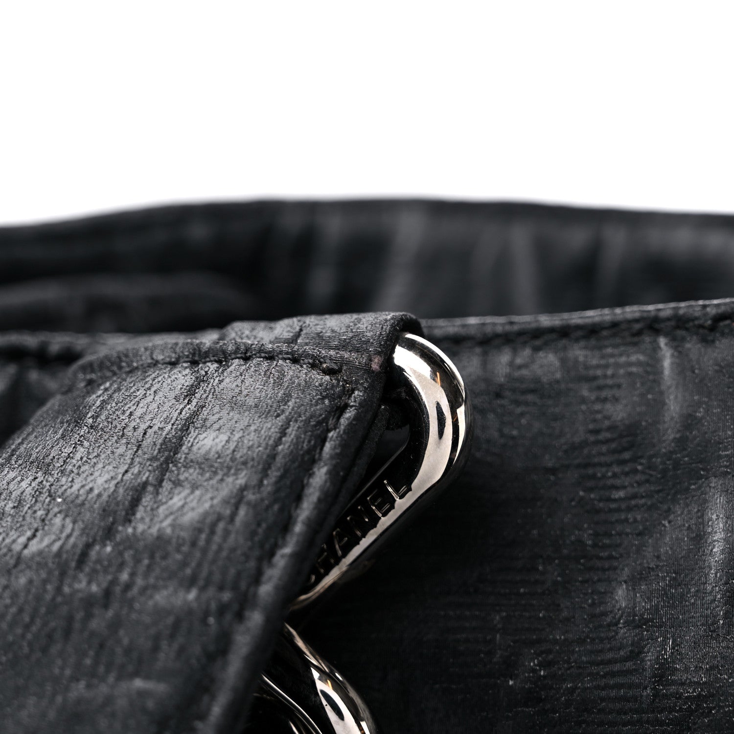 Chanel Crinkled Coated Canvas Le Marais Large Tote Black 14 of 16