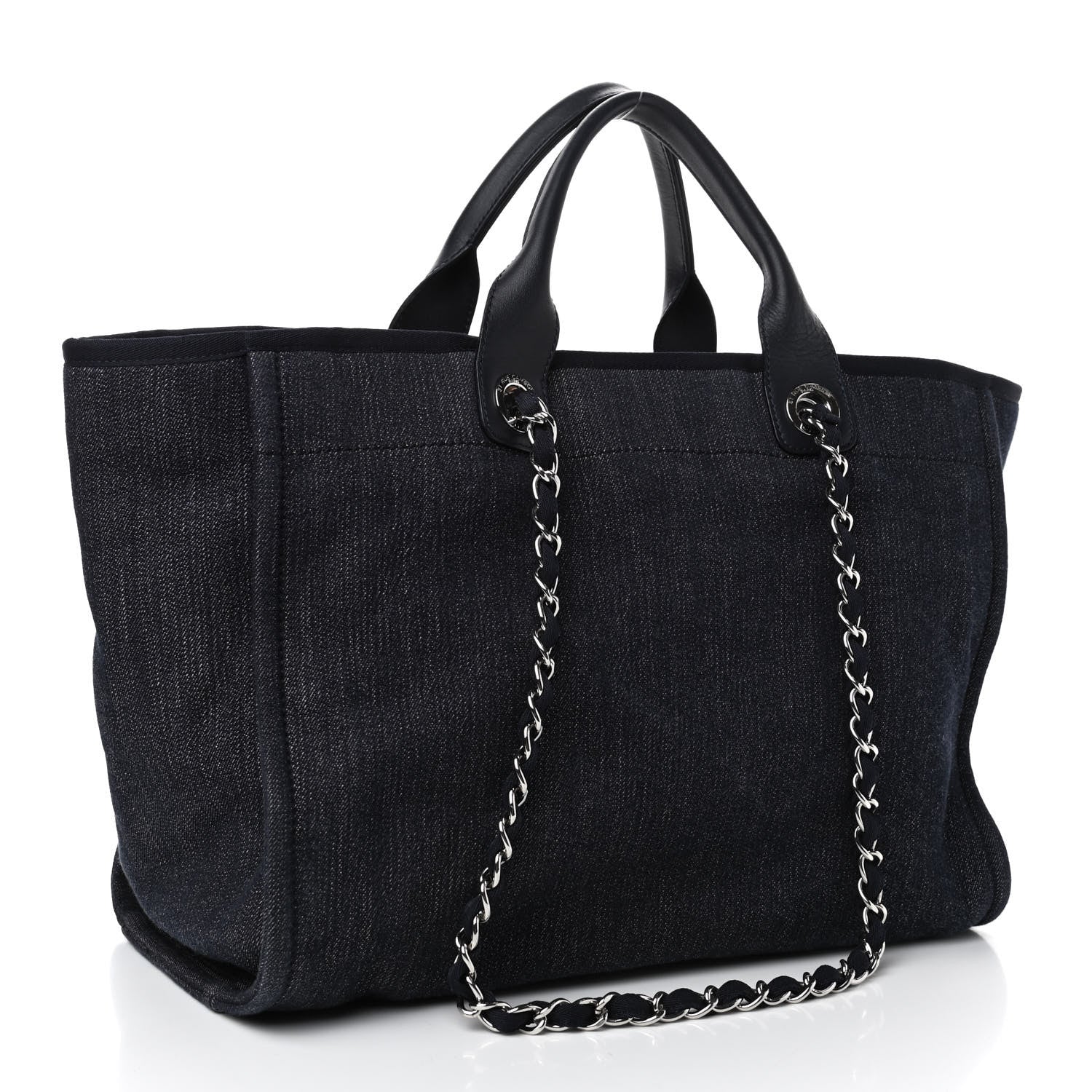 Chanel Denim Medium Deauville Tote Dark Blue 2 of 4