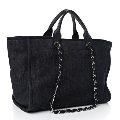 Chanel Denim Medium Deauville Tote Dark Blue 2 of 4