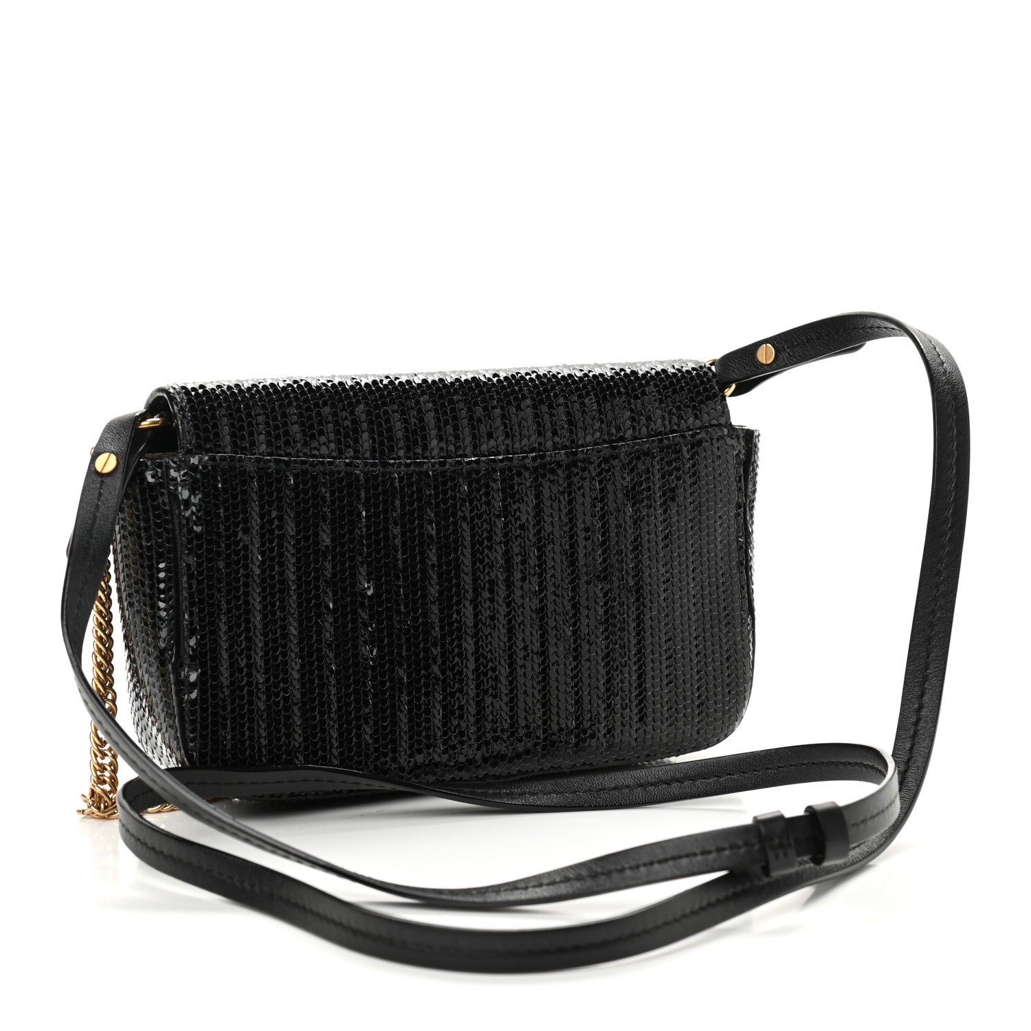Givenchy Calfskin Snakeskin Effect Charm Shoulder Bag Black 3 of 10