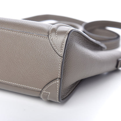 Celine Drummed Calfskin Nano Luggage Souris 9 of 9