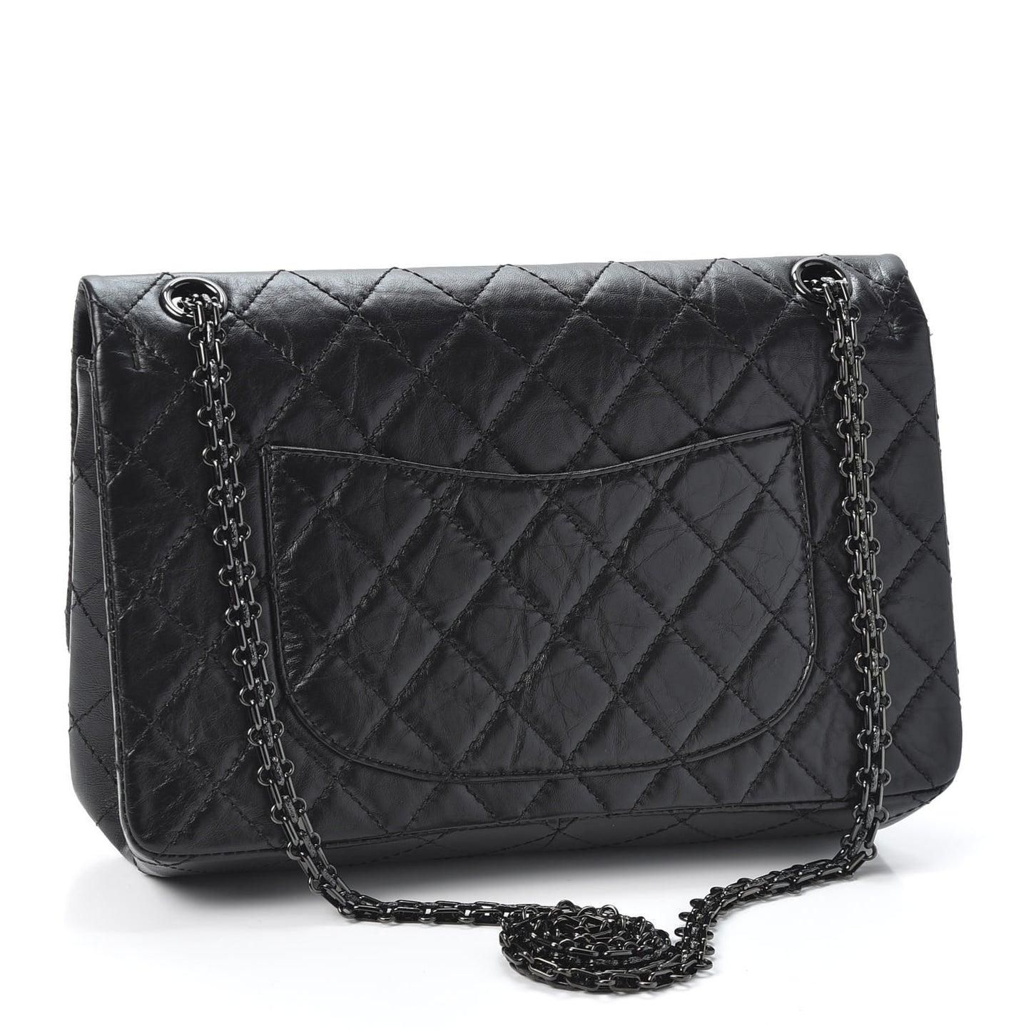 Aged Calfskin Quilted 2.55 Reissue 226 Flap So Black