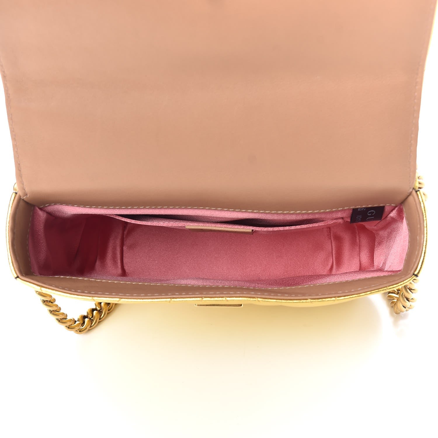 Gucci Metallic Nappa Matelasse Broadway Shoulder Bag Gold 6 of 17