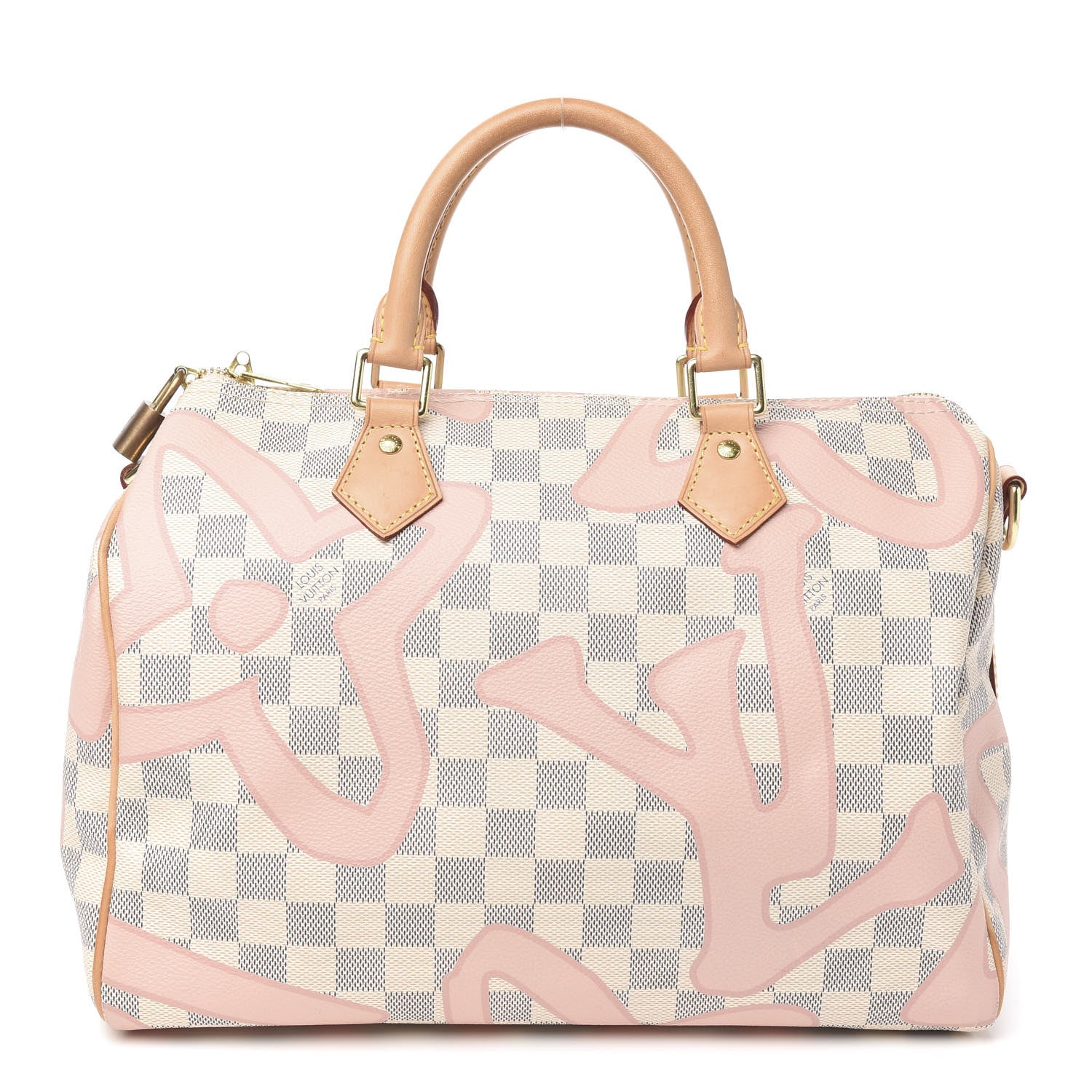 Louis Vuitton Damier Azur Tahitienne Speedy Bandouliere 30 Rose Ballerine 1 of 13