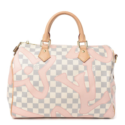 Louis Vuitton Damier Azur Tahitienne Speedy Bandouliere 30 Rose Ballerine 1 of 13