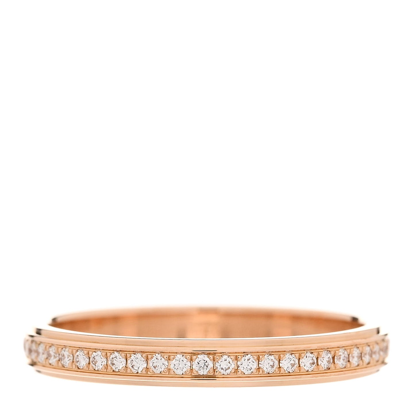 18K Pink Gold Diamond 2.3mm D'Amour Wedding Band Ring 47 4