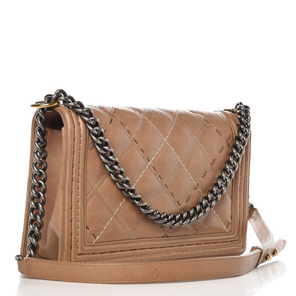 Chanel Calfskin Double Stitch New Medium Boy Flap Camel 3 of 18
