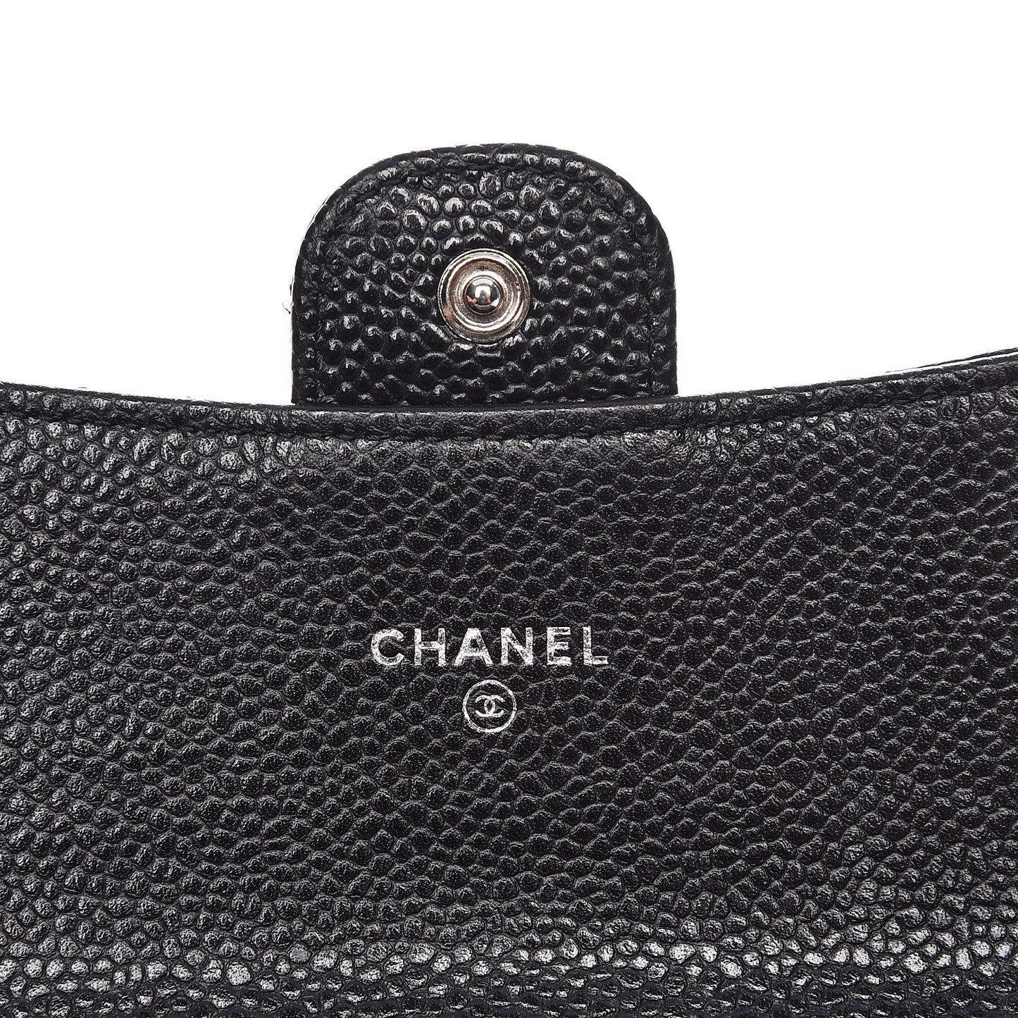 Caviar Quilted Small Flap Wallet Black