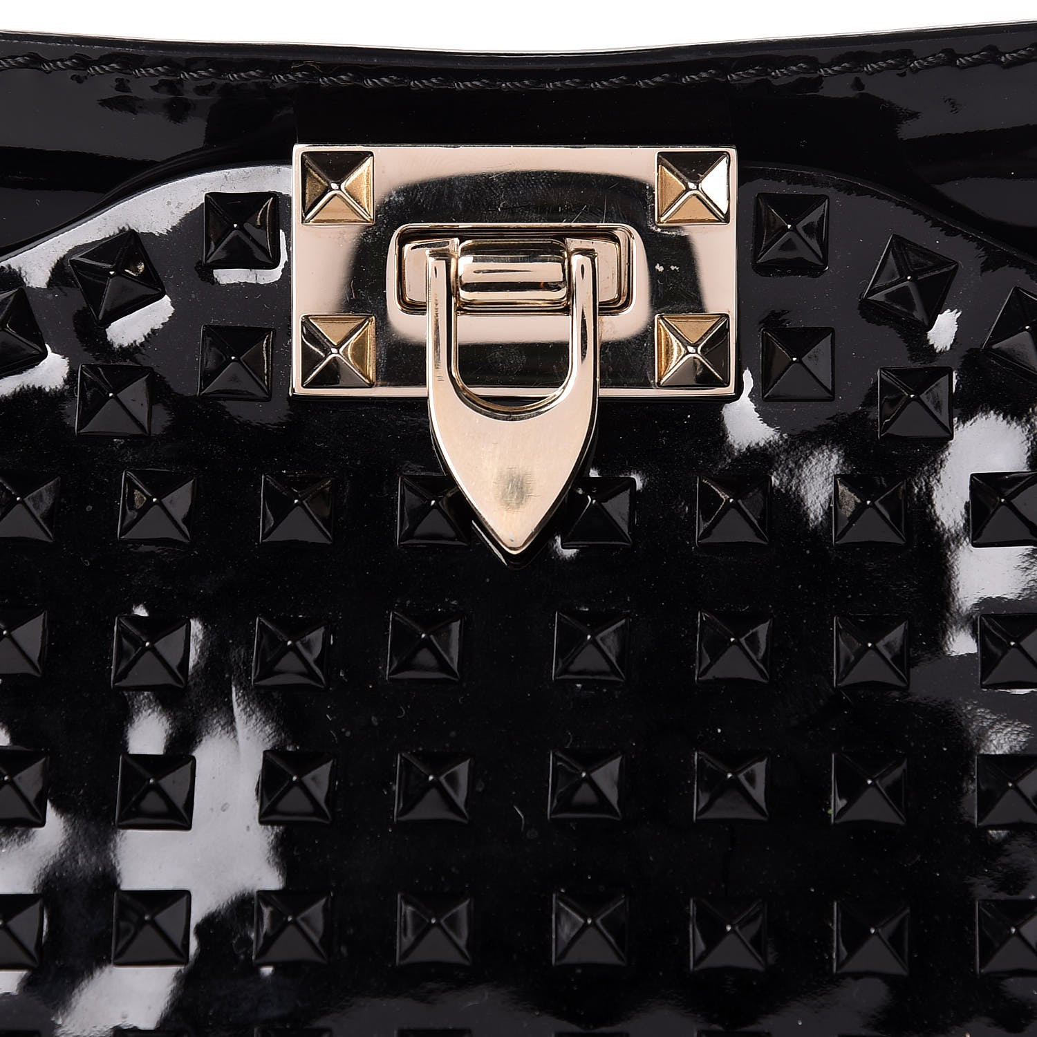 Valentino Garavani Patent Punkouture Medium Rockstud All Over Tote Black 7 of 9