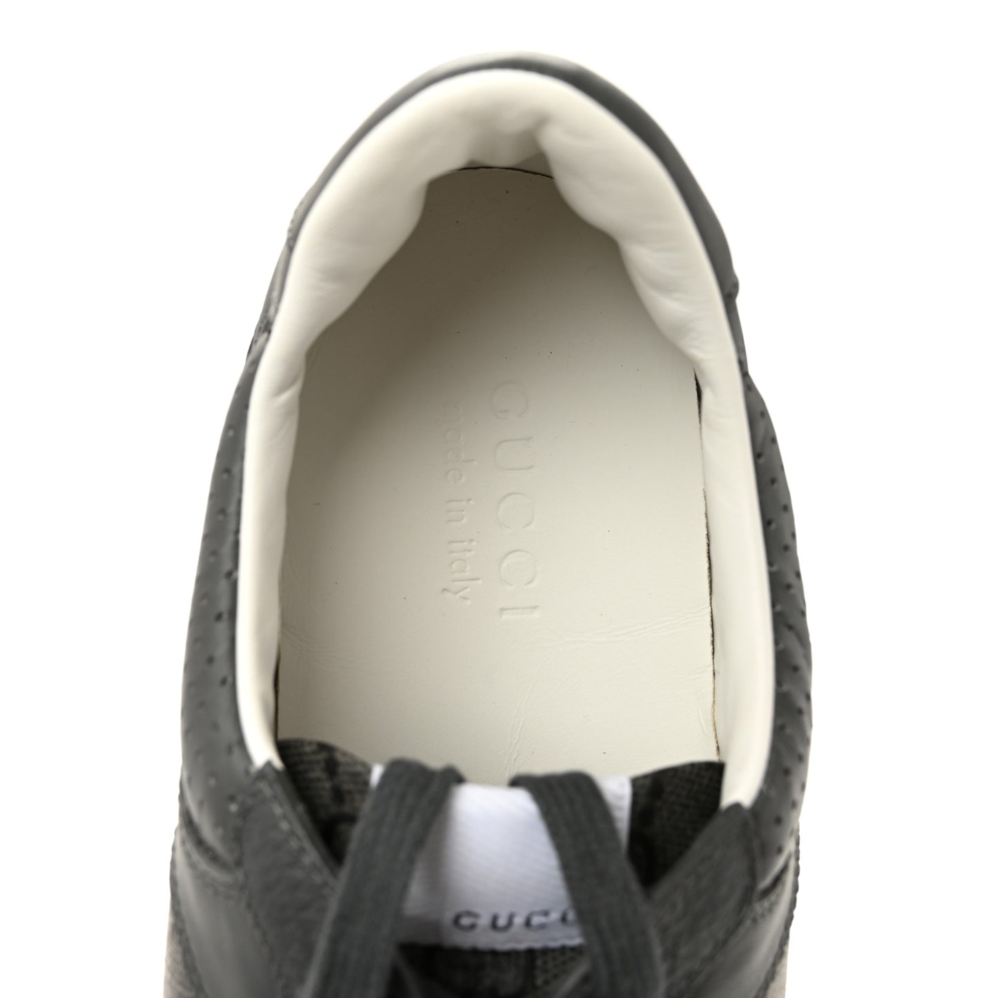 Textured Dollar Calfskin GG Supreme Monogram Mens Chunky Sneakers 10 Graphite Grey Black Grey