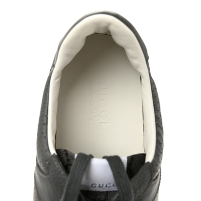 Gucci Textured Dollar Calfskin GG Supreme Monogram Mens Chunky Sneakers 10 Graphite Grey Black Grey 8 of 9