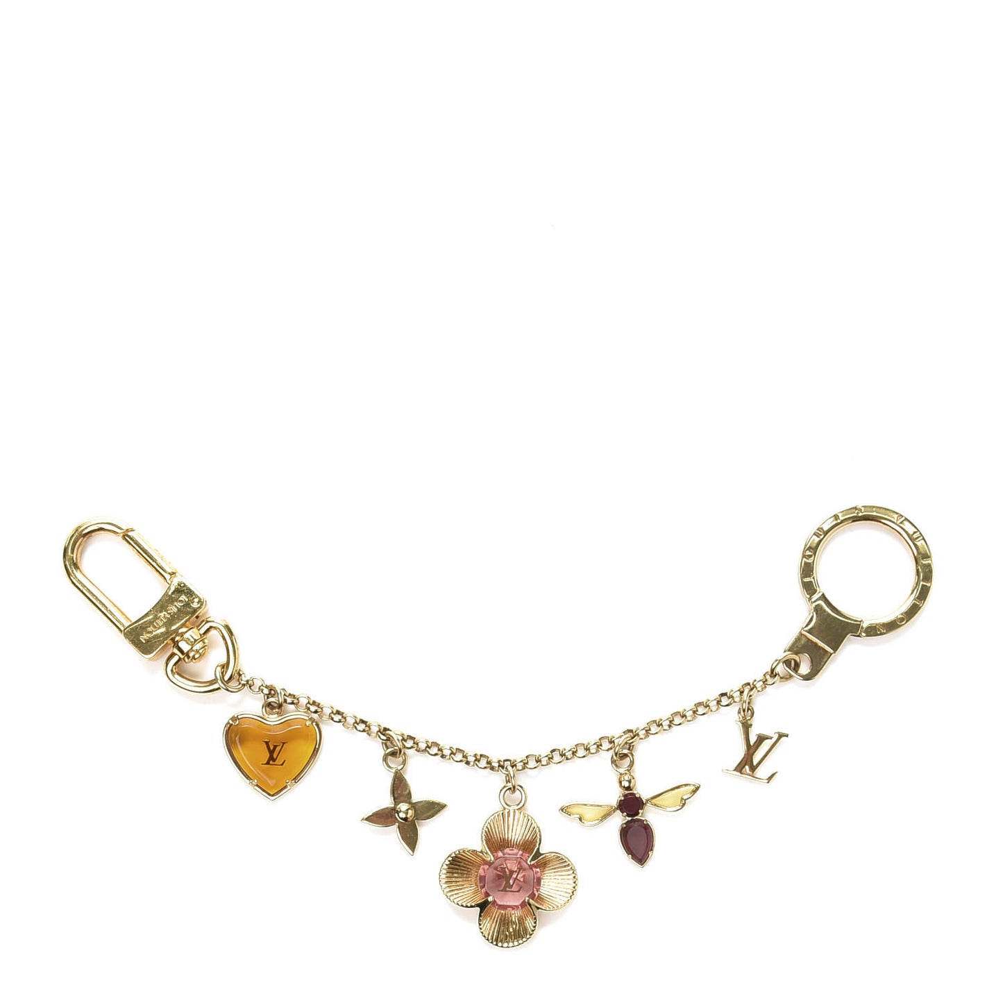 Bee Flower Chain Key Charm