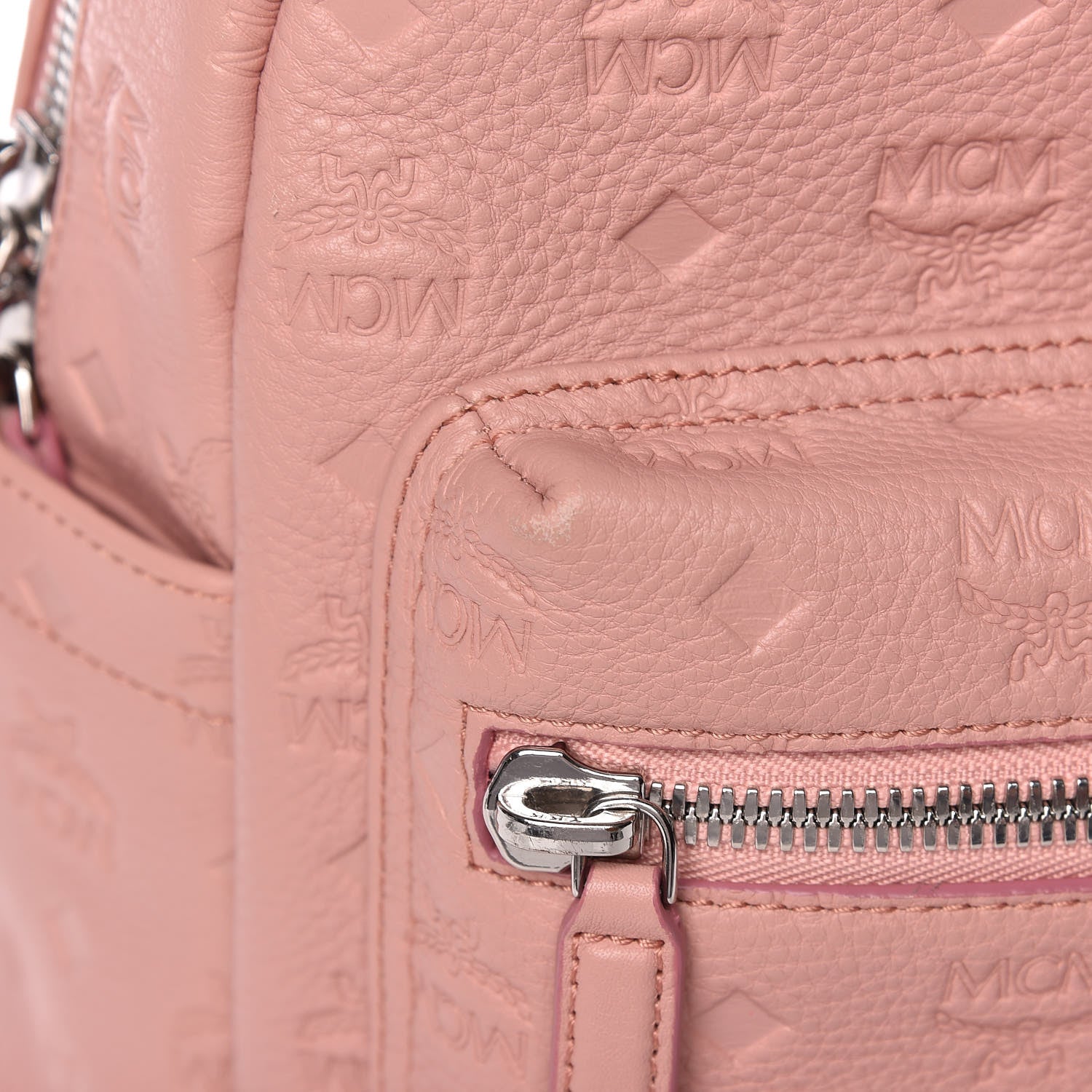 MCM Calfskin Ottomar Monogram Small Backpack Pink 10 of 16
