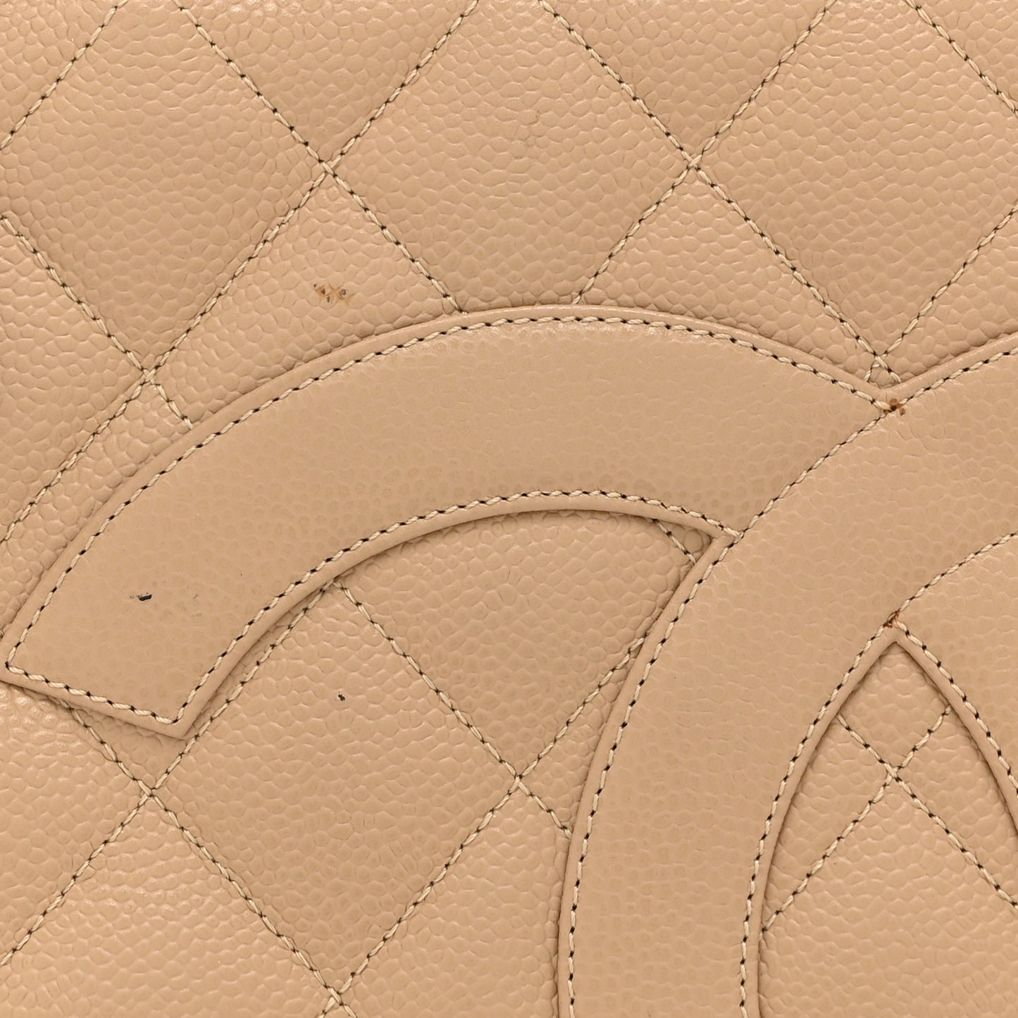 Caviar Quilted Medallion Tote Beige