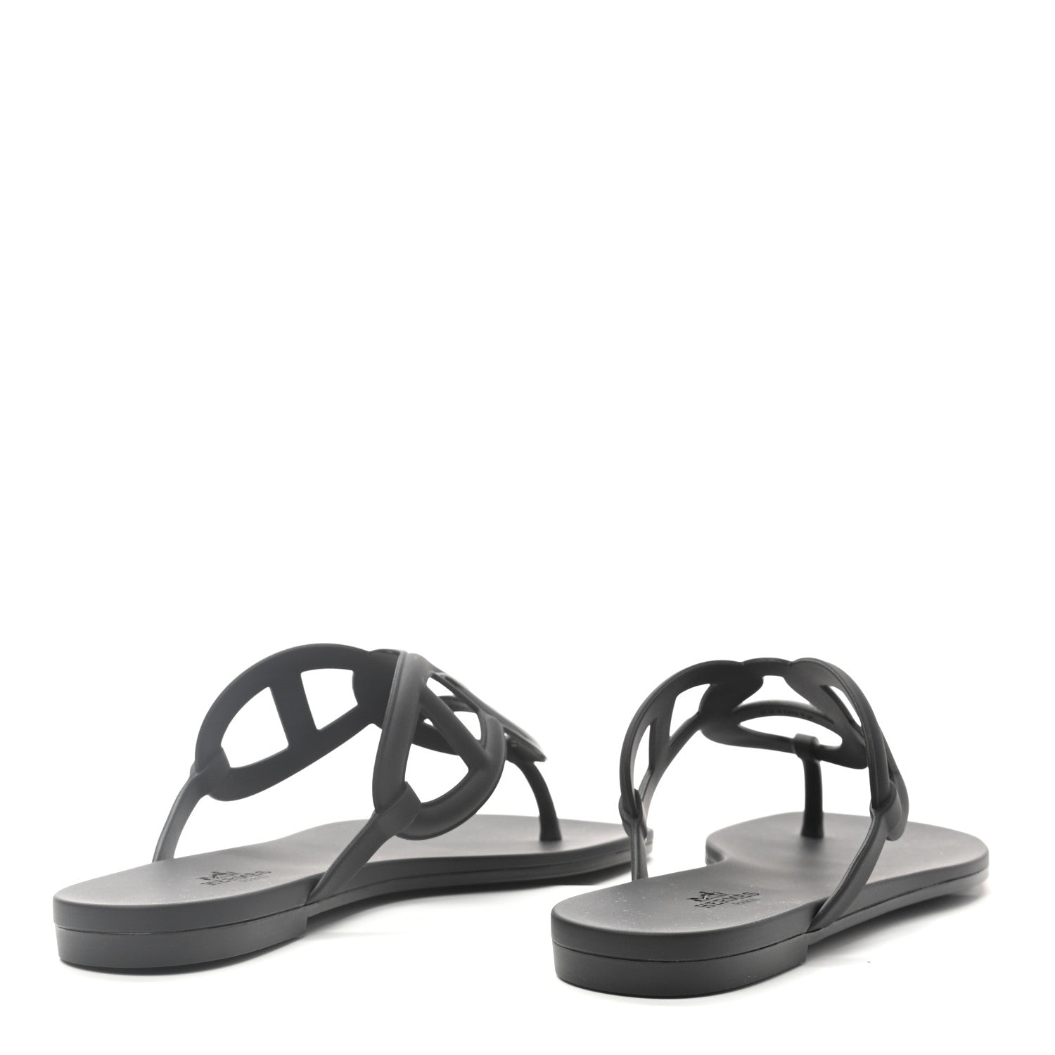 Hermes Rubber Womens Egerie Sandals 37 Black 4 of 8