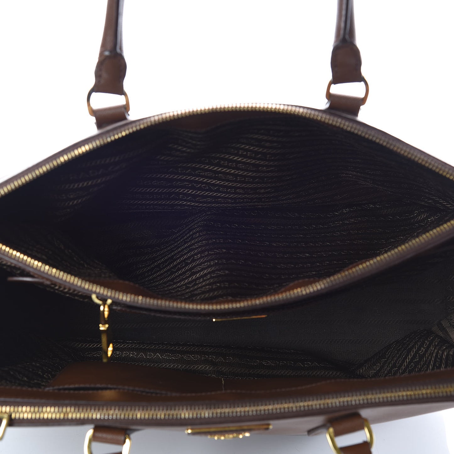 Saffiano Large Galleria Double Zip Tote Caramel