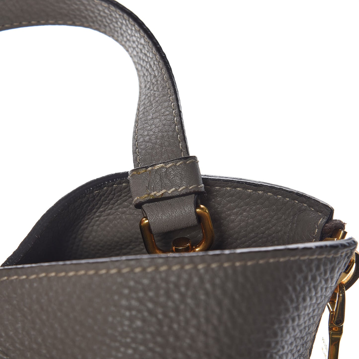 Vitello Daino Side Zip Tote Argilla